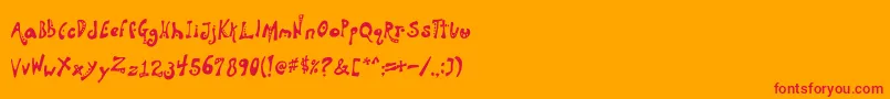 Aquanaut Font – Red Fonts on Orange Background