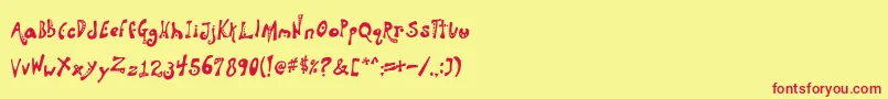 Aquanaut Font – Red Fonts on Yellow Background