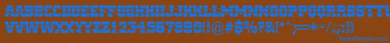 フォントCityn16 – 茶色の背景に青い文字