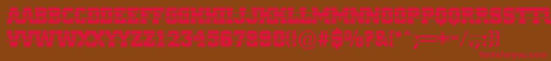 Cityn16-Schriftart – Rote Schriften auf braunem Hintergrund