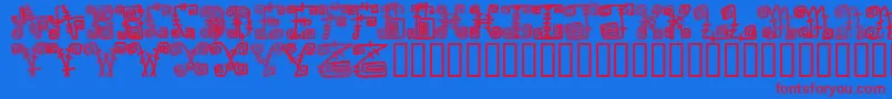 Spazzz Font – Red Fonts on Blue Background