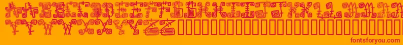 Spazzz-Schriftart – Rote Schriften auf orangefarbenem Hintergrund