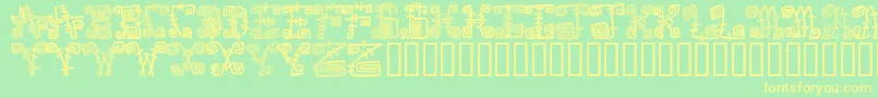 Шрифт Spazzz – жёлтые шрифты на зелёном фоне