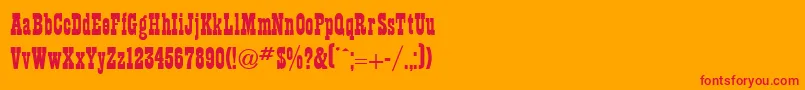 TheatreNormal Font – Red Fonts on Orange Background