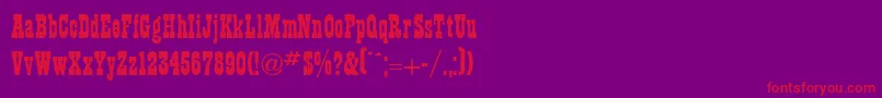 TheatreNormal-Schriftart – Rote Schriften auf violettem Hintergrund