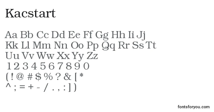 Schriftart Kacstart – Alphabet, Zahlen, spezielle Symbole