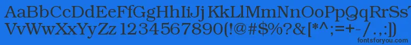 Kacstart-Schriftart – Schwarze Schriften auf blauem Hintergrund