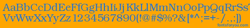 Kacstart Font – Blue Fonts on Orange Background