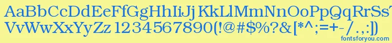 Kacstart Font – Blue Fonts on Yellow Background