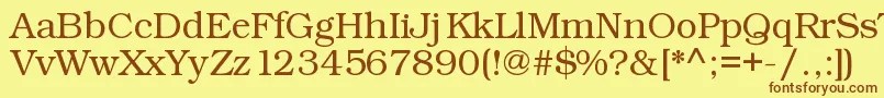 Kacstart Font – Brown Fonts on Yellow Background