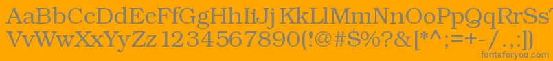 Kacstart-Schriftart – Graue Schriften auf orangefarbenem Hintergrund