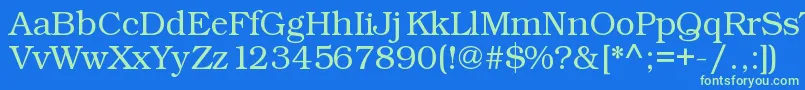 Kacstart Font – Green Fonts on Blue Background