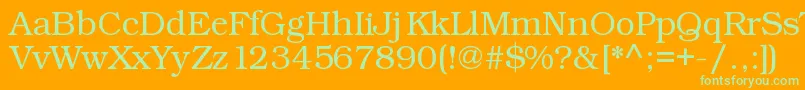 Kacstart Font – Green Fonts on Orange Background