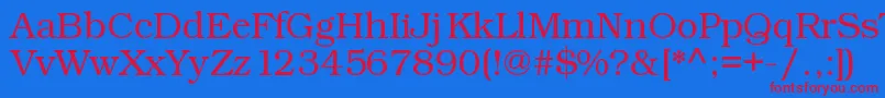 Kacstart Font – Red Fonts on Blue Background