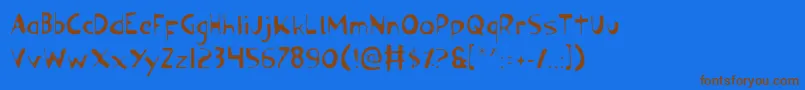 Ozyl Font – Brown Fonts on Blue Background
