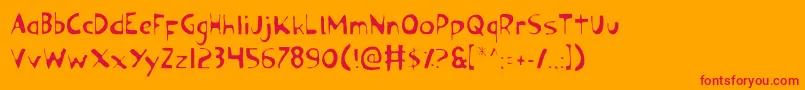 フォントOzyl – オレンジの背景に赤い文字