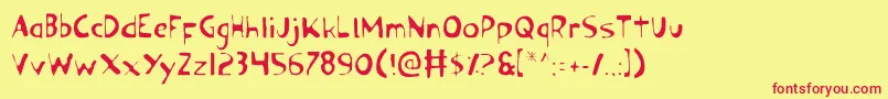 Ozyl Font – Red Fonts on Yellow Background