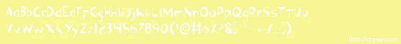 フォントOzyl – 黄色い背景に白い文字