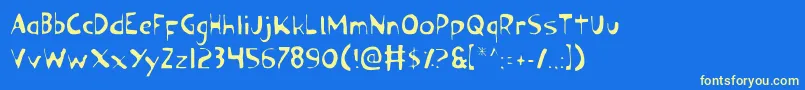 フォントOzyl – 黄色の文字、青い背景