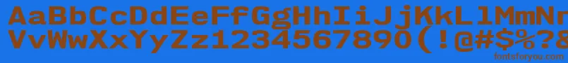 Nk57MonospaceExEb Font – Brown Fonts on Blue Background