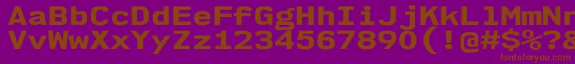 Czcionka Nk57MonospaceExEb – brązowe czcionki na fioletowym tle