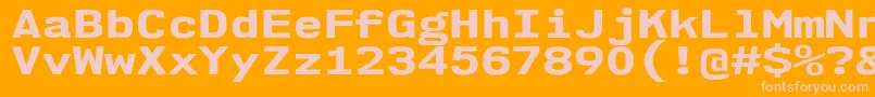 Nk57MonospaceExEb Font – Pink Fonts on Orange Background