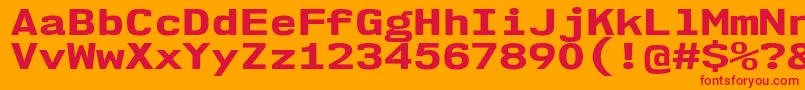 Nk57MonospaceExEb Font – Red Fonts on Orange Background