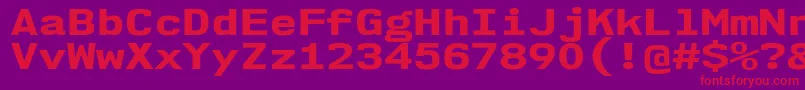 Nk57MonospaceExEb Font – Red Fonts on Purple Background