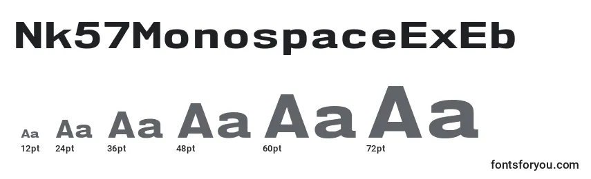 Nk57MonospaceExEb Font Sizes