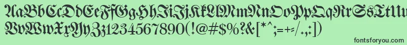 WalbaumFrakturunz1 Font – Black Fonts on Green Background