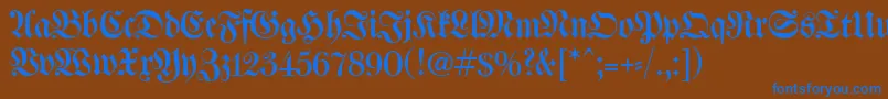 WalbaumFrakturunz1 Font – Blue Fonts on Brown Background