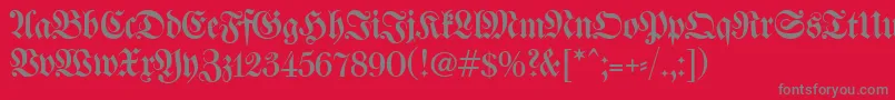 WalbaumFrakturunz1 Font – Gray Fonts on Red Background