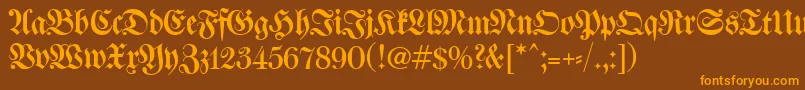 WalbaumFrakturunz1 Font – Orange Fonts on Brown Background