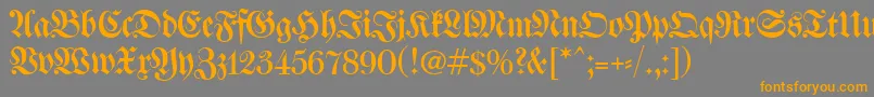 WalbaumFrakturunz1 Font – Orange Fonts on Gray Background
