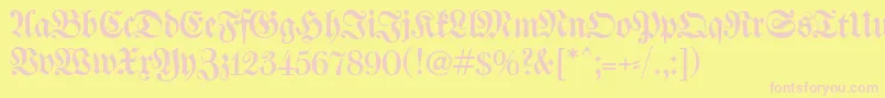 WalbaumFrakturunz1 Font – Pink Fonts on Yellow Background
