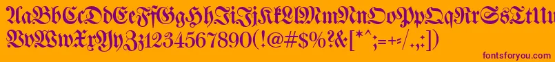 WalbaumFrakturunz1 Font – Purple Fonts on Orange Background