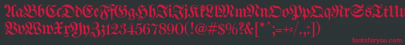 WalbaumFrakturunz1 Font – Red Fonts on Black Background
