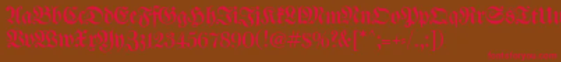 WalbaumFrakturunz1 Font – Red Fonts on Brown Background