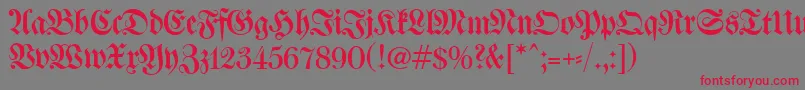 WalbaumFrakturunz1 Font – Red Fonts on Gray Background