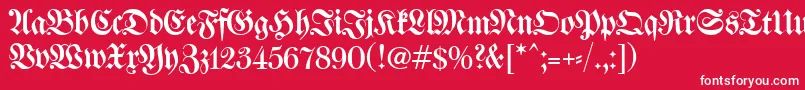 WalbaumFrakturunz1 Font – White Fonts on Red Background