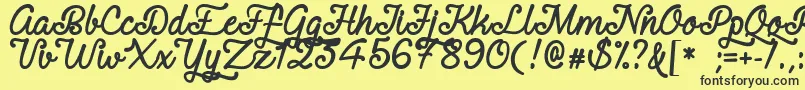 RequitedScriptDemo Font – Black Fonts on Yellow Background