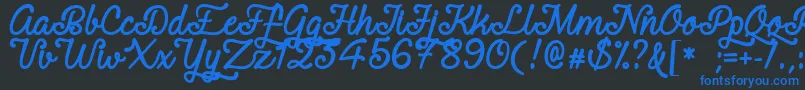 RequitedScriptDemo Font – Blue Fonts on Black Background