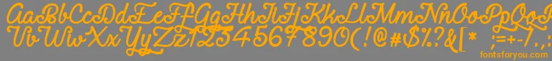 RequitedScriptDemo Font – Orange Fonts on Gray Background