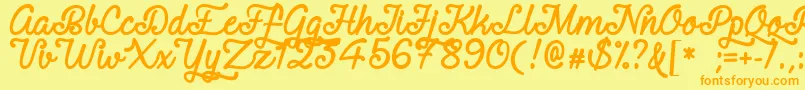 RequitedScriptDemo Font – Orange Fonts on Yellow Background