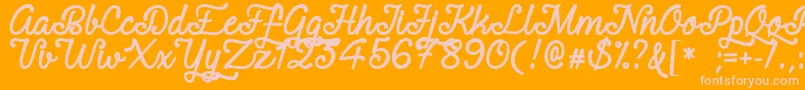 Police RequitedScriptDemo – polices roses sur fond orange