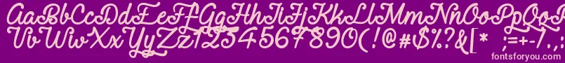 RequitedScriptDemo Font – Pink Fonts on Purple Background