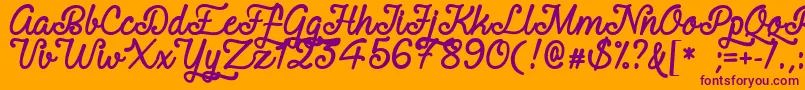 RequitedScriptDemo Font – Purple Fonts on Orange Background