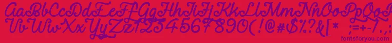 RequitedScriptDemo Font – Purple Fonts on Red Background