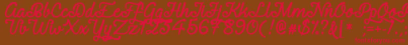 RequitedScriptDemo Font – Red Fonts on Brown Background