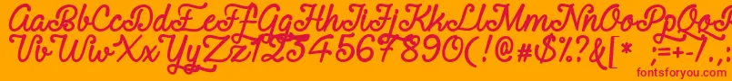 RequitedScriptDemo Font – Red Fonts on Orange Background